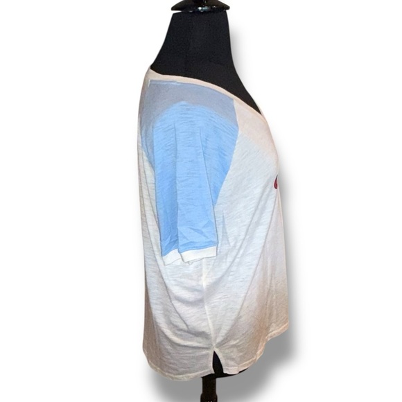 NWT FANATICS St. Louis Cardinals White/Light Blue Slub Raglan V-Neck T-Shirt 3XL - Picture 4 of 16